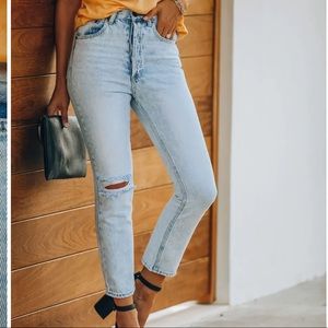 Vici Collection Button Fly Straight Leg Denim, 29